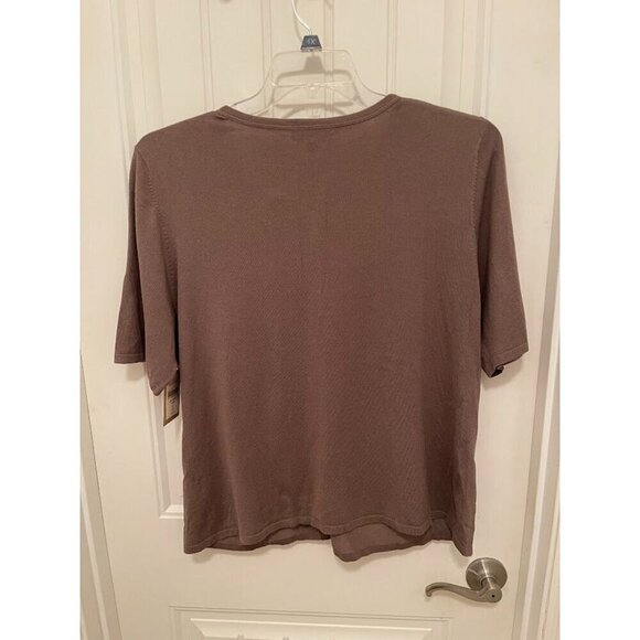 Coldwater Creek Brown‎ Button-Down Cardigan Women's sz  S short sleeve - Picture 5 of 7